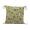 Hello Honey® Chartreuse & Blue Floral Pattern Cotton Pillow with Yarn-Wrapped Tassels